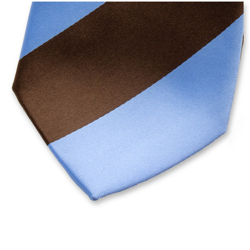 Krawatte Breite Streifen - blau braun (2)