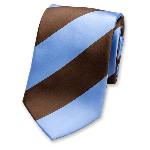 Krawatte Breite Streifen - blau braun (1)