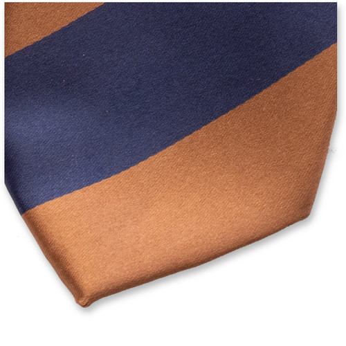 Krawatte Breite Streifen - Dunkelblau/Braun (2)