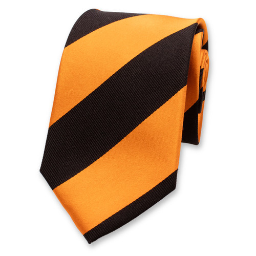 Krawatte Breite Streifen - orange schwarz (1)