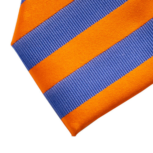 Streifenkrawatte blau/orange (2)