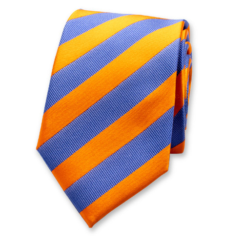 Streifenkrawatte blau/orange (1)