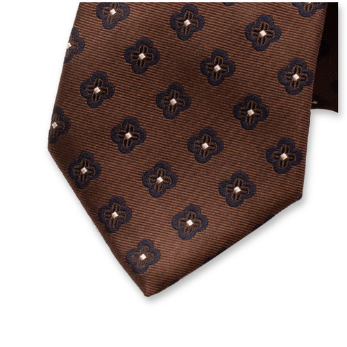 Braune Luxuskrawatte mit Blumenmuster (2)