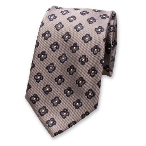 Graue Luxus Krawatte Blaues Blumen (1)