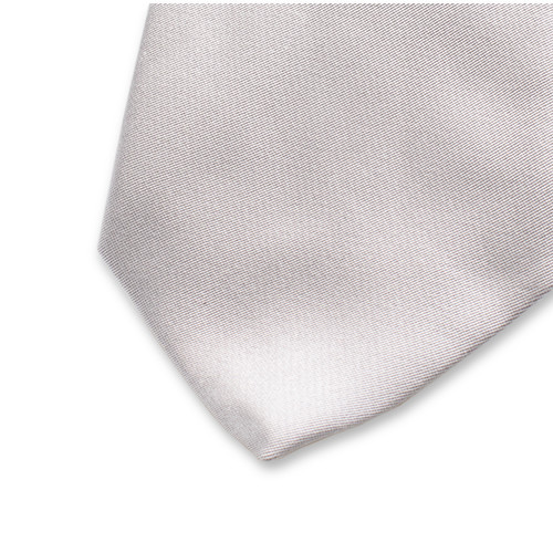 Silbergraue Krawatte - Italienische Satinseide (2)