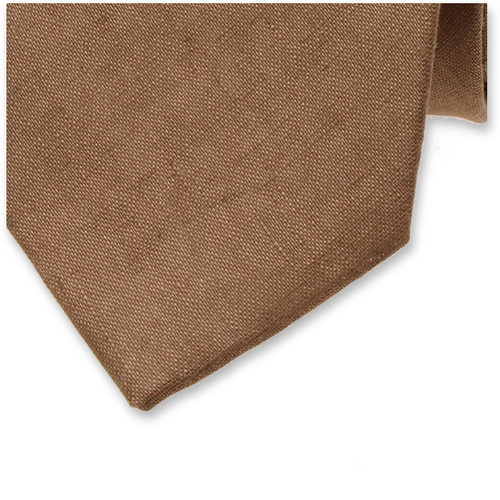 Mokka Krawatte aus Leinen (2)