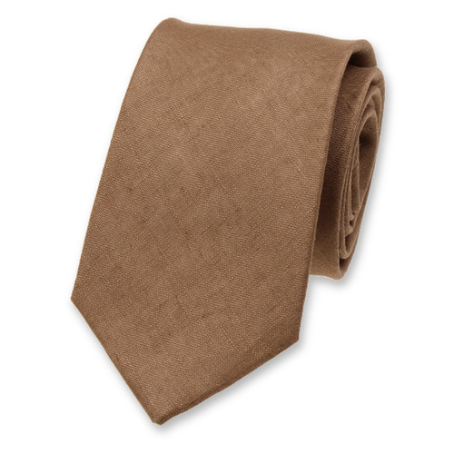 Mokka Krawatte aus Leinen (1)