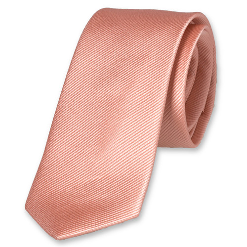 Schmale lachrosa Krawatte (1)