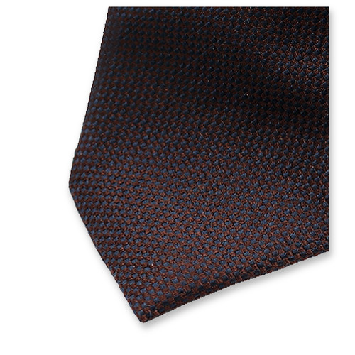 Schmale Strukturkrawatte - Dunkelblau-Braun (3)