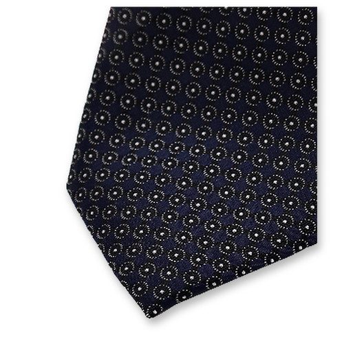 Schmale dunkelblaue Krawatte – Kreis (2)