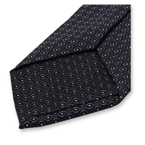Schmale dunkelblaue Krawatte – Kreis (3)