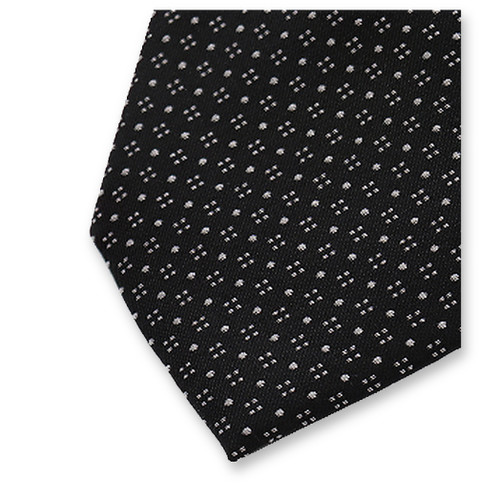 Schmale schwarze Krawatte – Punktmotiv (2)