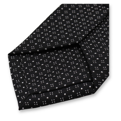 Schmale schwarze Krawatte – Punktmotiv (3)