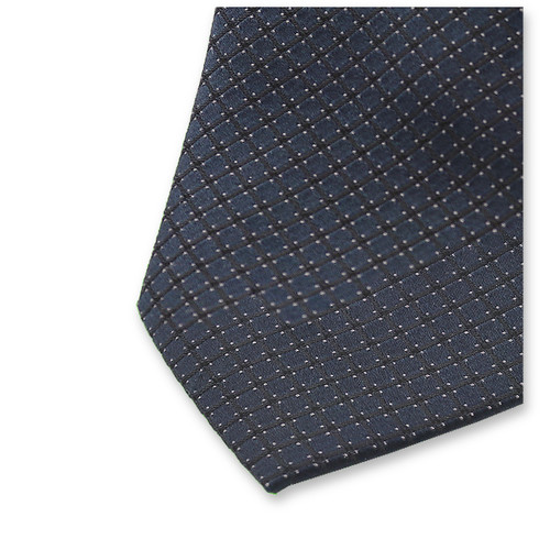 Schmale Dunkelblaue Krawatte - feines Motiv (1)