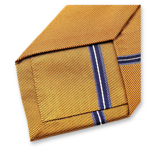 Schmaler gelber Ocker – blau gestreifte Krawatte (3)