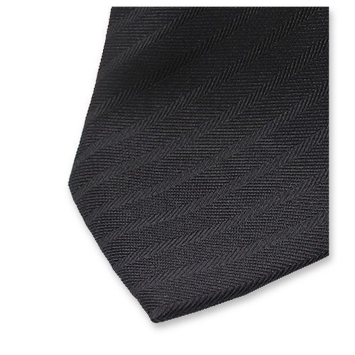 Schmal gestreifte Krawatte – Schwarz (3)