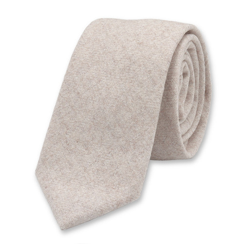 Schmale beige Krawatte aus Wolle (1)