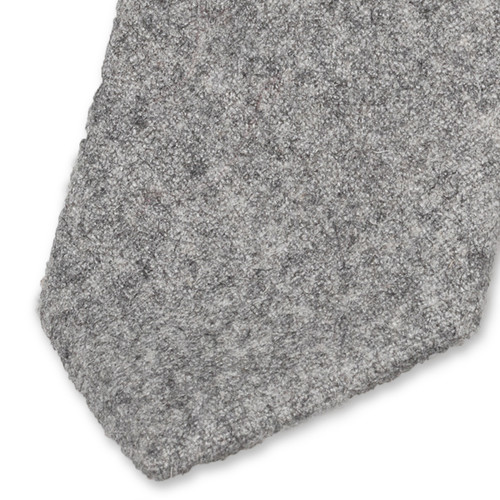 Schmale hellgraue Krawatte aus Wolle (2)