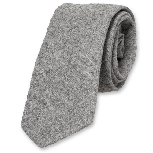 Schmale hellgraue Krawatte aus Wolle (1)