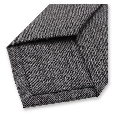 Schmale Krawatte aus Wollstruktur in Dunkelgrau (3)