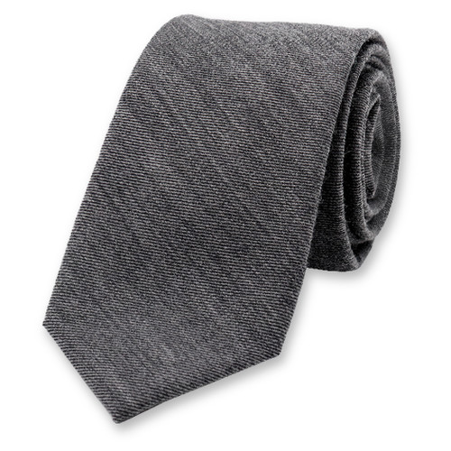 Schmale Krawatte aus Wollstruktur in Dunkelgrau (1)