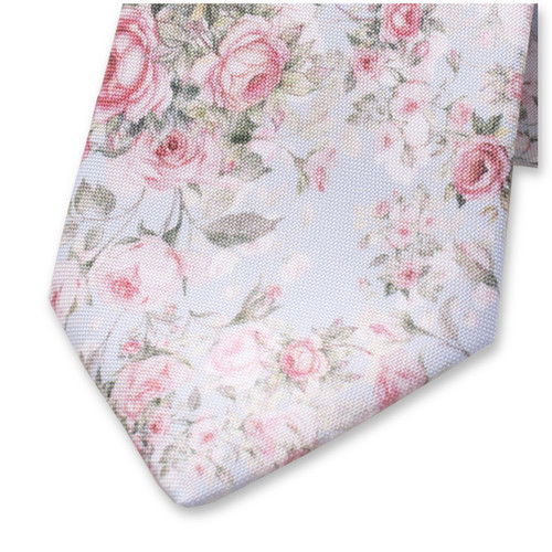 Hellblaue Krawatte mit Rosen (2)