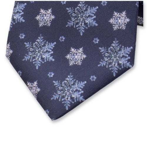 Eisblaue Weihnachtskrawatte – Schneeflocken (2)