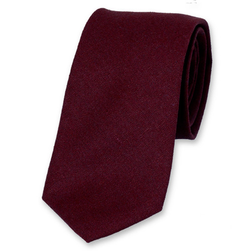 Bordeauxrote Krawatte aus Leinen (1)