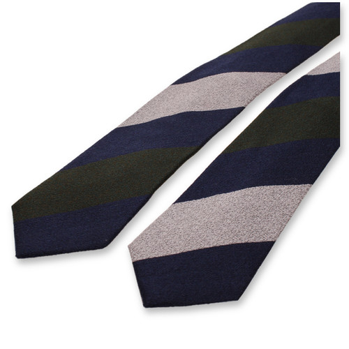 Blockstreifen-Krawatte Dunkelblau - Grün - Grau (2)
