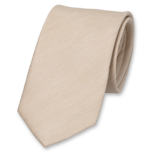 Beige Krawatte aus Leinen  (1)