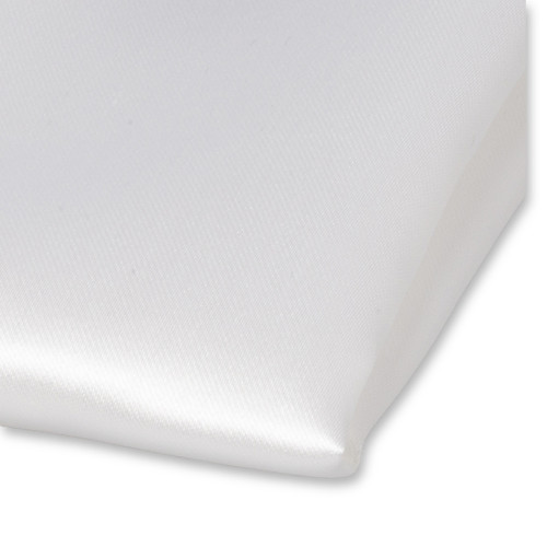 Weißes Einstecktuch Polyester Satin (2)