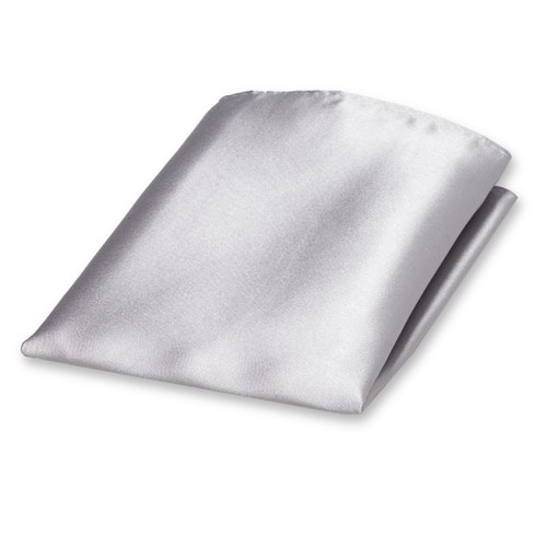 Graues Einstecktuch Polyester Satin (1)