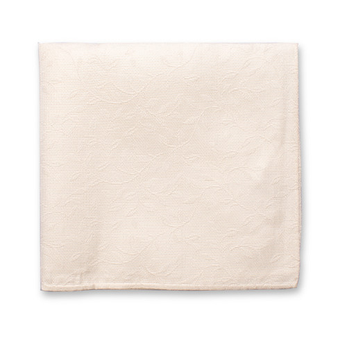 Einstecktuch für die Hochzeit - Ecru mit Blumen (1)