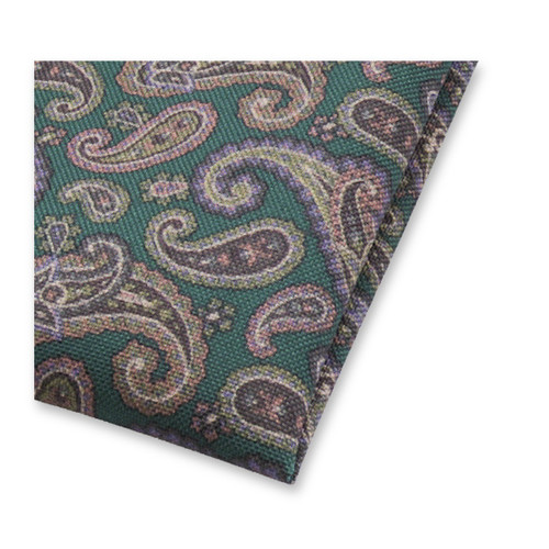 Paisley-Einstecktuch Dunkelgrün (2)