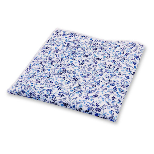 Blumen-Einstecktuch Blau-Weiß (1)