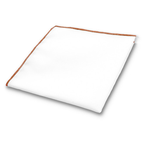 Weißes Einstecktuch – hellbraunes Detail (1)