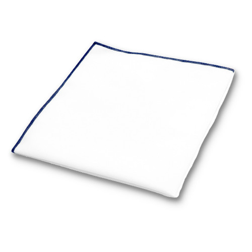 Weißes Einstecktuch - Dunkelblaues Detail (1)