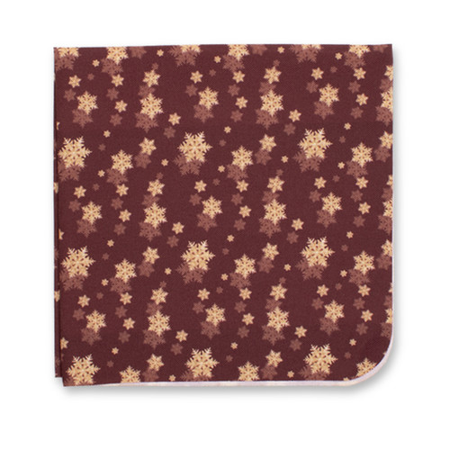 Weihnachts-Einstecktuch Bordeauxrot - Goldene Schneesterne (1)