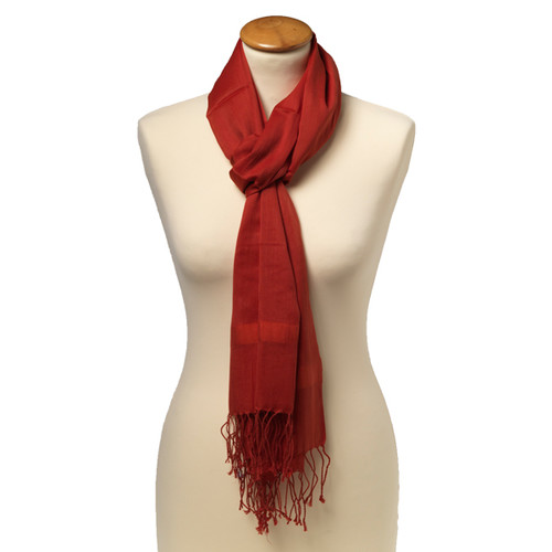Tomatenroter Pashmina Schal (1)