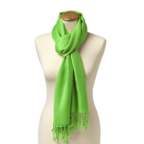 Apfelgrüner Viskose Schal (1)
