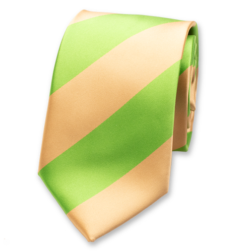 Krawatte Breite Streifen - Gold/Apfelgrün (1)