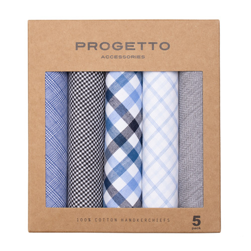 Herrentaschentücher - Blau Kariet (1)