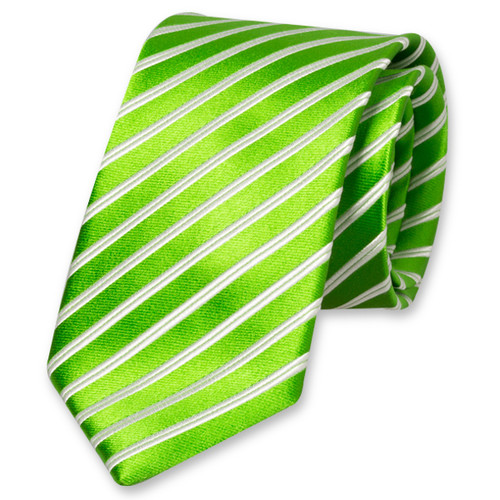 Apfelgrüne Streifenkrawatte (1)