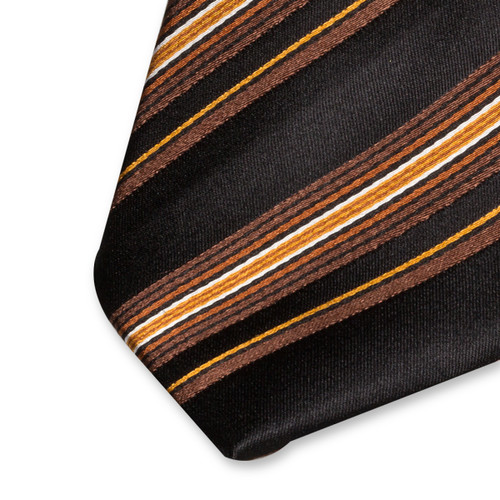 Seidenkrawatte schwarz/braun (2)