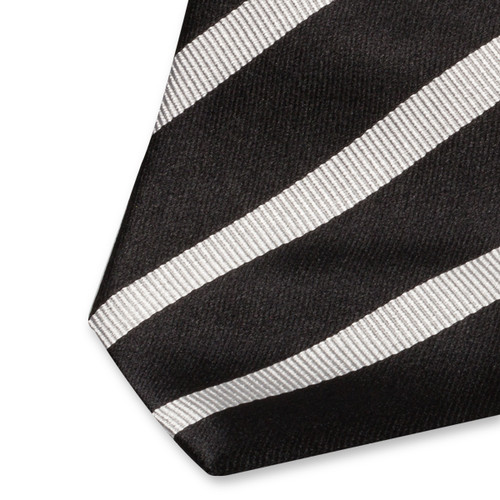 Schwarze Krawatte graue Streifen (2)