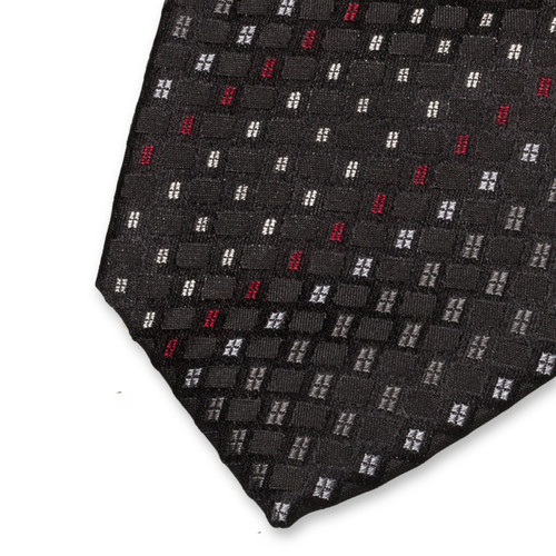 Business Krawatte schwarz/rot/grau (2)