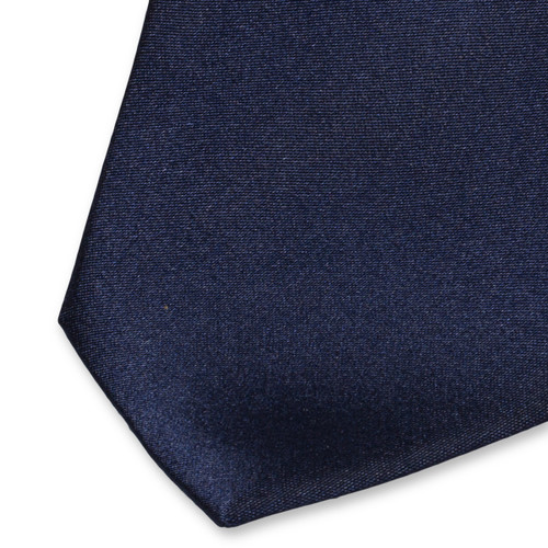 Dunkelblaue Satin Krawatte (2)