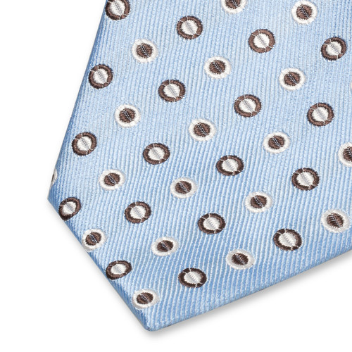 Hellblaue Krawatte mit Punkten (2)