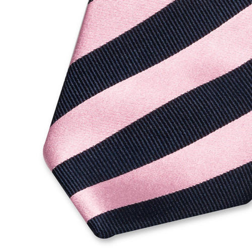 Streifenkrawatte dunkelblau/rosa (2)