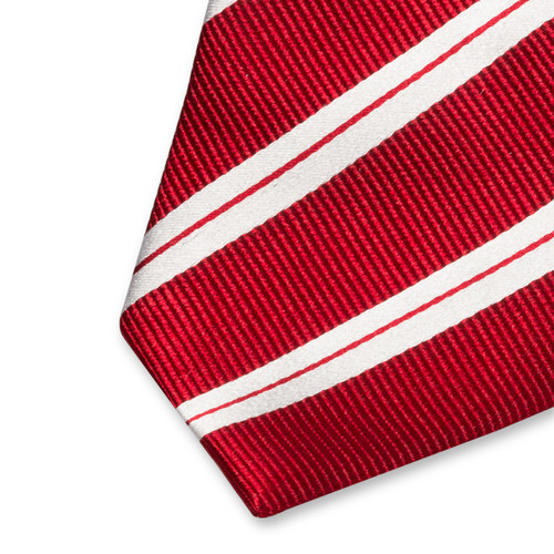 Rote Krawatte doppelte weiße Streifen (2)